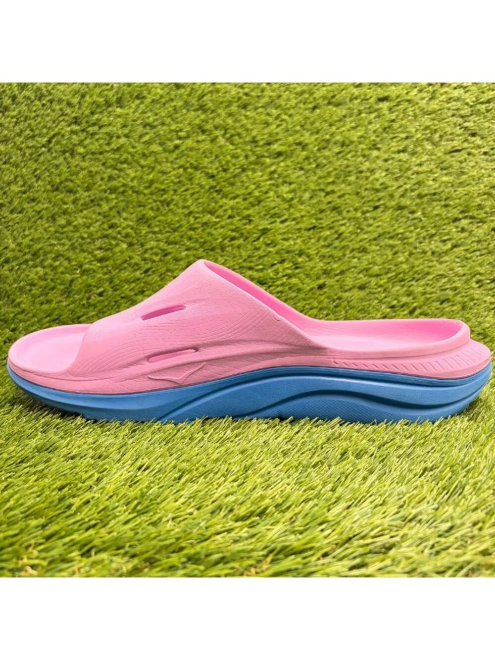 Hoka One One Ora Recovery Slide 3 Mens Size 13 Pink Blue Beach Outdoor Sandals